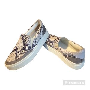 Lucky Brand Women's White/Gray Slip-On Shoes | Size 7.5